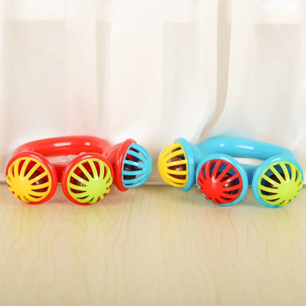 1pc Soothing Toys Percussion Instrument Jingle Bells Tambourine for Kids Small Hand Toddlers Musical Rattles