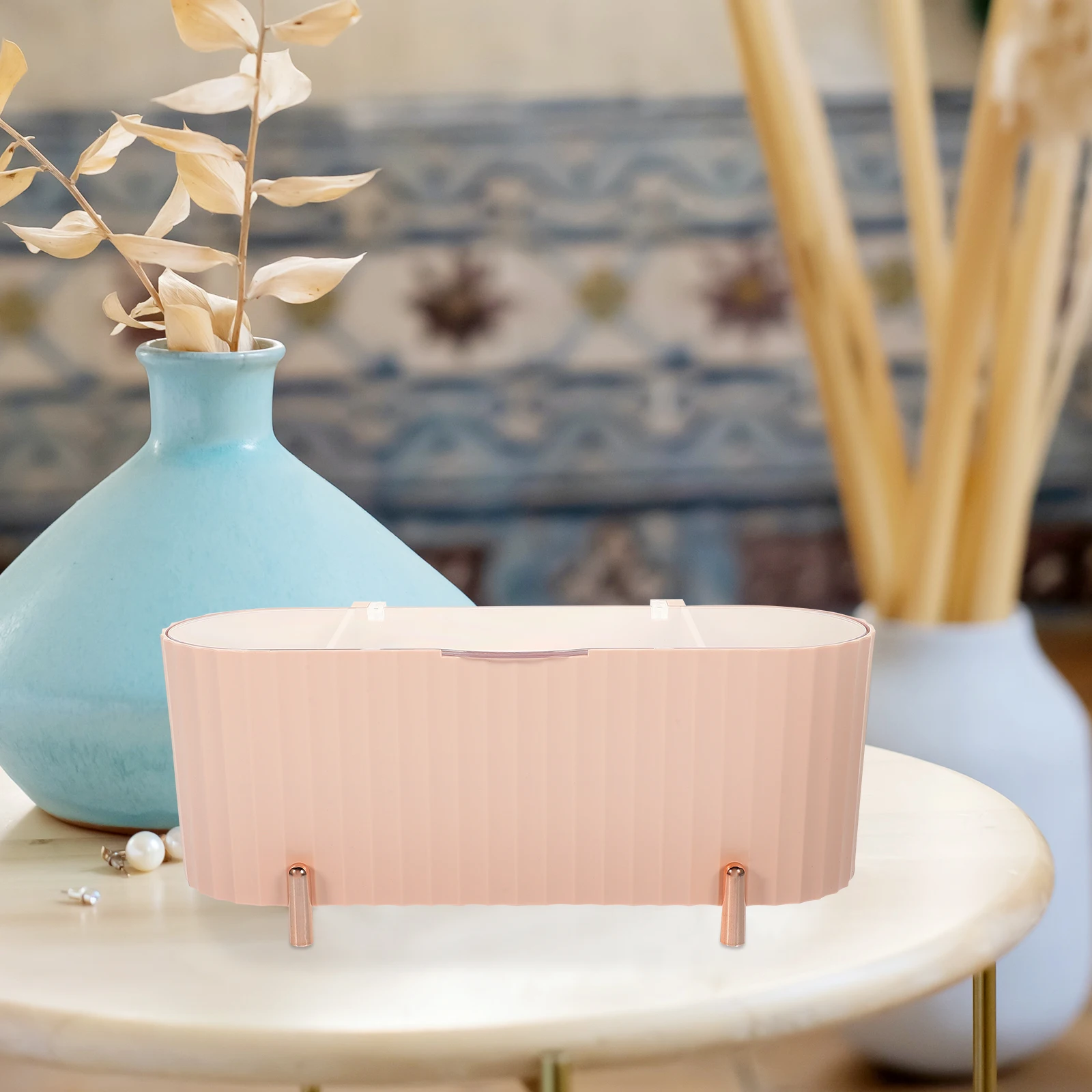 

Storage Box Makeup ganizer Beauty Egg Holder Desktop Supplies Case Swab Dental Floss Tissue Compact Lightweight Space