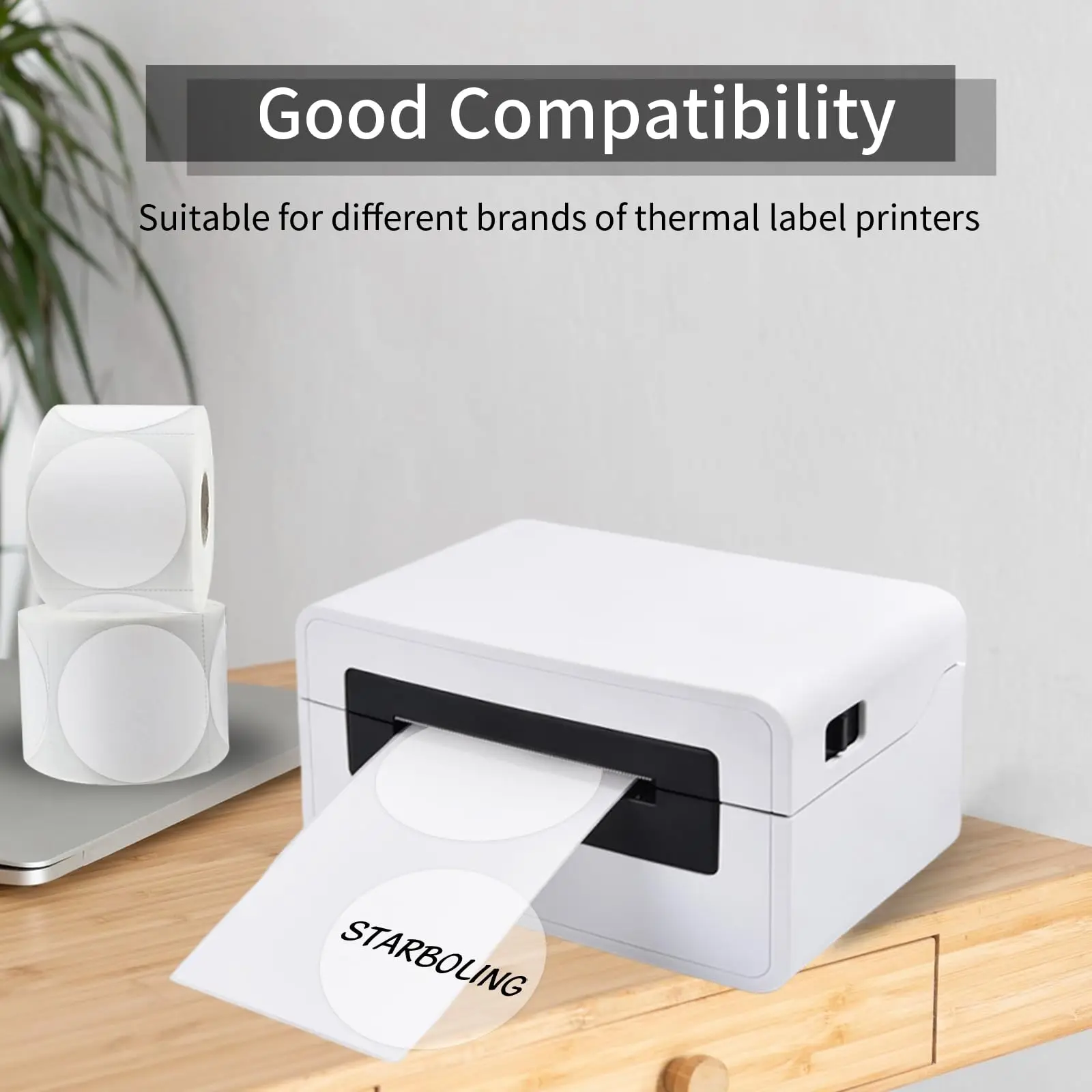 [Thermal Labels] 2 inch Multi-Purpose Self-Adhesive Round Thermal Labels | Compatible with Desktop Printers
