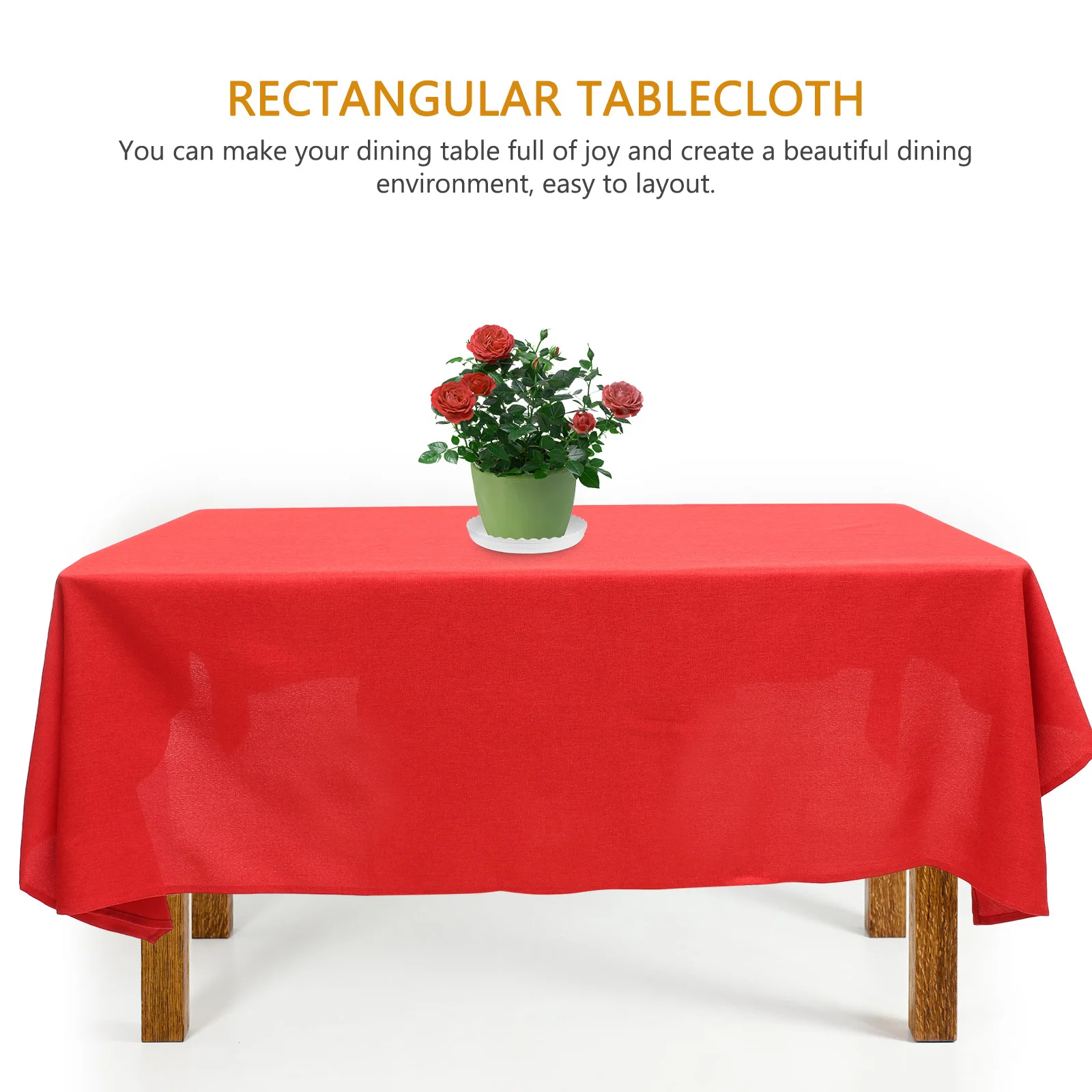 

Household Waterproof Oil-Proof Table Cloth Polyester Rectangular Table Cover for Dining Party Wedding Indoor Outdoor