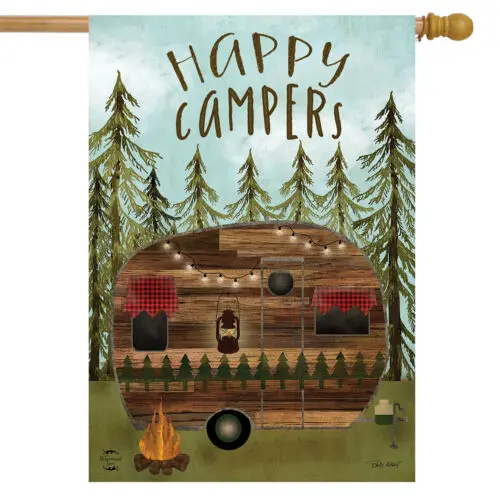 Happy Campsite House Flag 40