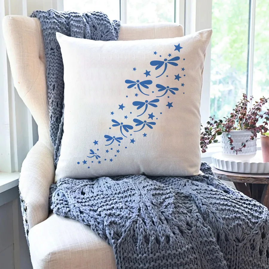 그림용 대형 스텐실 템플릿 6개 - 11.8x11.8인치 DIY 벽, 직물, 카드 장식 도구