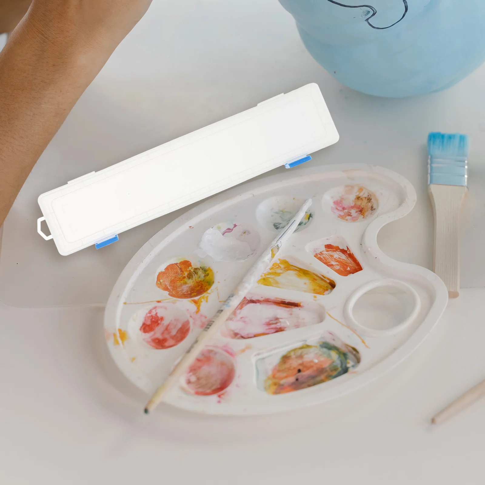 

8 Pcs Transparent Storage Case for Gouache Oil Tools Durable Plastic Portable Calligraphy Stationery Organizer