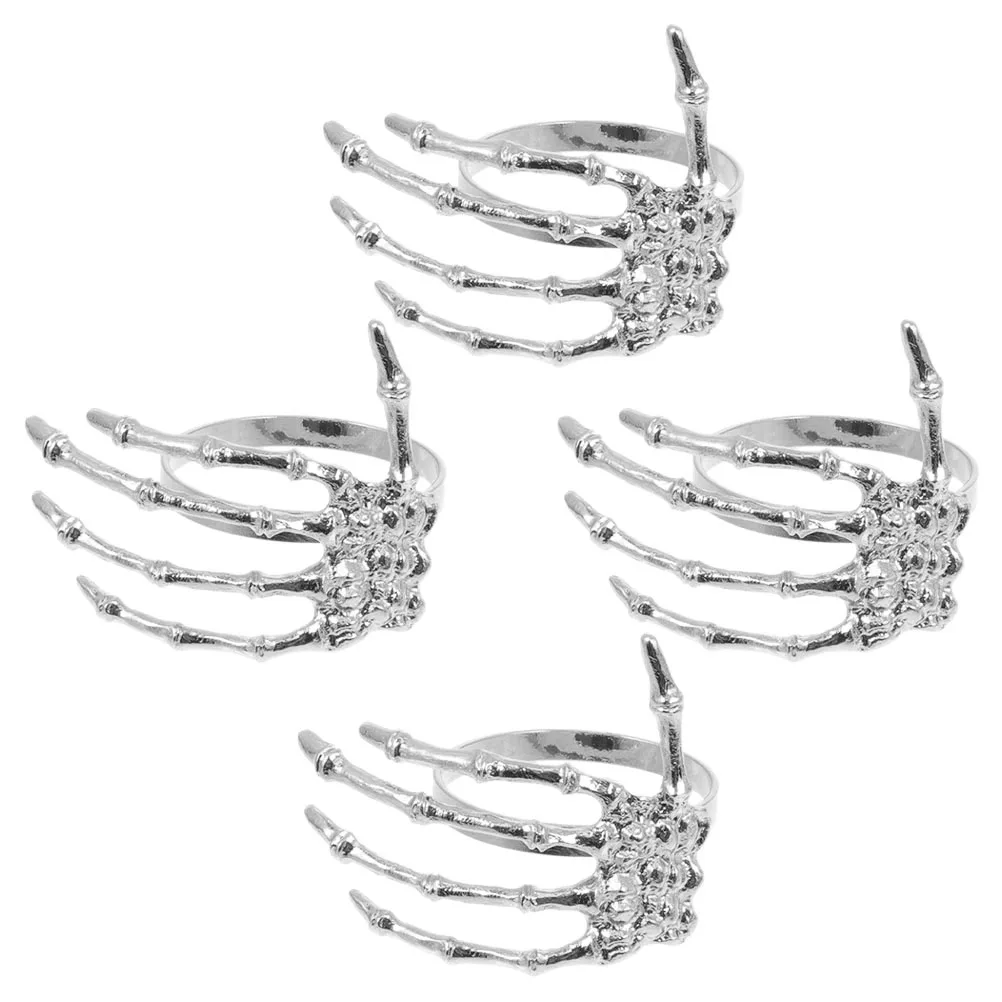 

4pcs Ghost Hand Napkin Rings Cloth Dinner Party Favors Metal Halloween Table Decoration Serviette Buckle