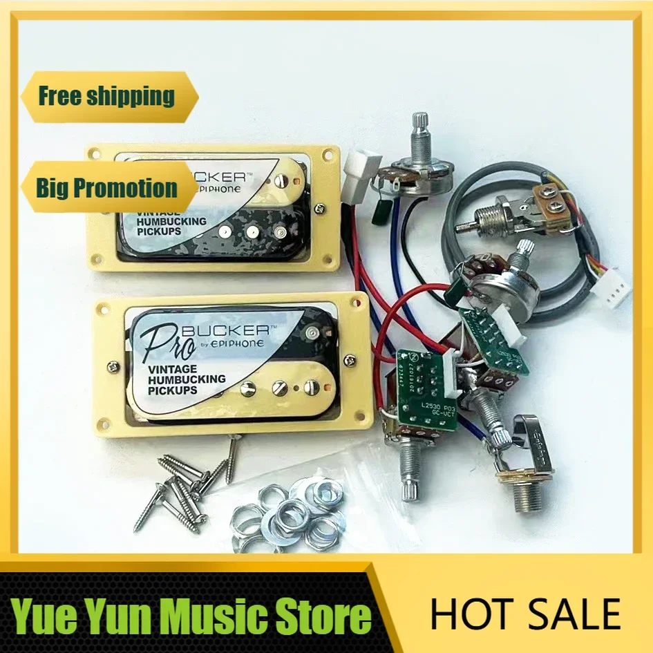 

Yue Yun Music Store--Discount Hot Sale-- Alnico 5 ProBucker Electric Guitar Humbucking Pickup Push-Pull 2V2T Wire Harness 1 Set