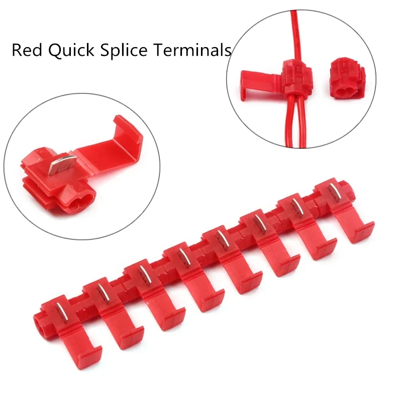 50/10Pcs Electric Wire Cable Connectors Quick Splice Terminals Crimp Non Destructive Without Breaking Line AWG 22-18