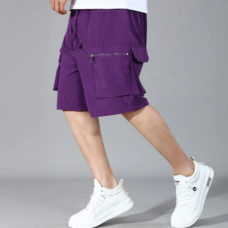 Summer Cargo Shorts Men Plus Size 12XL 11XL Shorts Fashion Casual Cargo Short Pants Male Elastic Waist Bottom Big Size 12XL