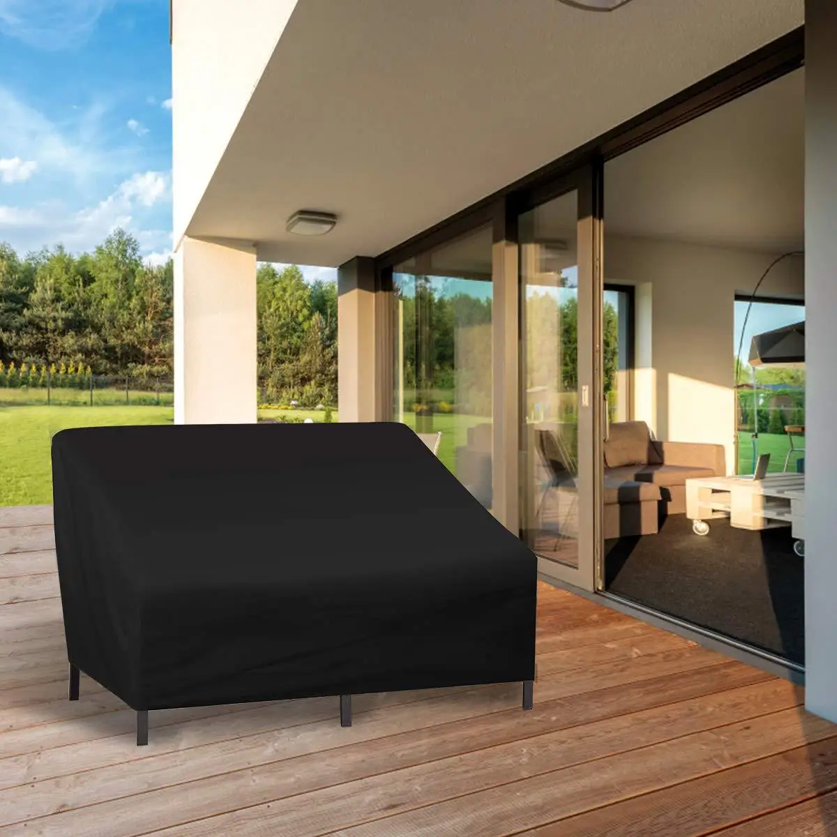 Outdoor Furniture Waterproof Cover, Patio Bench Dust Cover, Garden Table and Chair Cover, UV‑Resistant & Dustproof