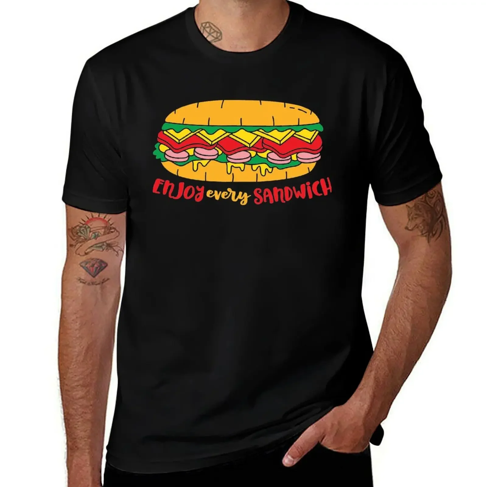 Enjoy Every Sandwich T-Shirt blanks plus sizes anime clothes graphics men t shirts high quality