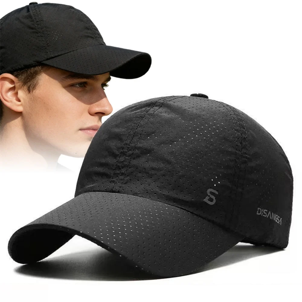 Gorra de running sólida, delgada, de secado rápido, transpirable, con visera, para exteriores, para hombre y mujer, para verano, pesca, béisbol.
