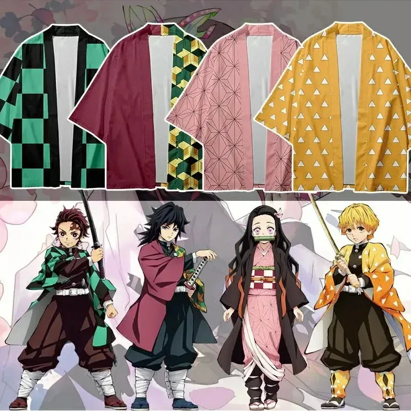 

Аниме Demon Slayer Kimetsu No Yaiba Tanjiro Kamado косплей накидка костюм мужские кимоно куртки Хэллоуин праздничная одежда для взрослых и детей