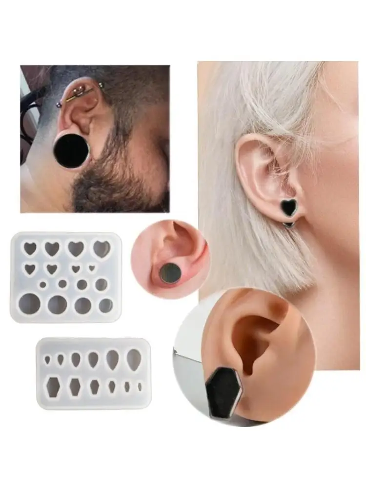 31BB Set of 2 Piercing Gothics Themed Earrings Mold Epoxy Silicone Ear Pendants Molds Customized Earwear Accessories Mould