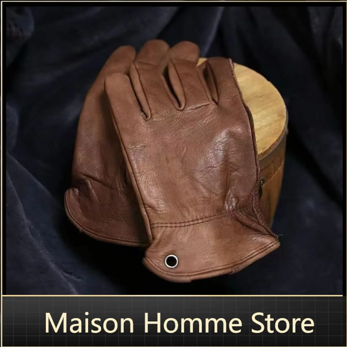 Top-Grain Cowhide Gloves Windproof Wear Resistant Four-Season Motorcycle Cycling Factory Garden Outdoor Protective Work Gloves