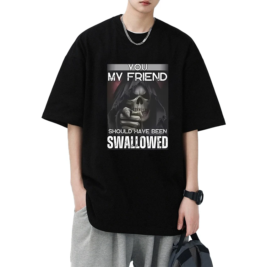

2025 New in Autistic Funny Skeleton Meme T Shirt Unisex harajuku Hip Hop streetwear short sleeve T-shirts Men Women Cotton Tops