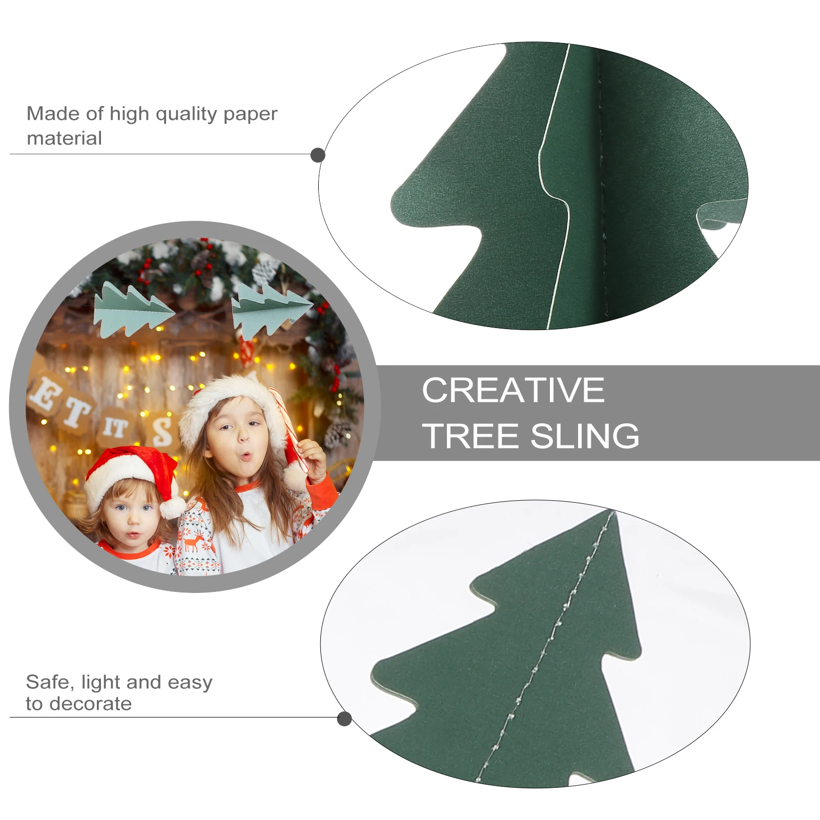 

2Sets Christmas Tree Decor Paper Pendant Hanging Garland Christmas Party Home Garden Outdoor Decor Garland Hanging