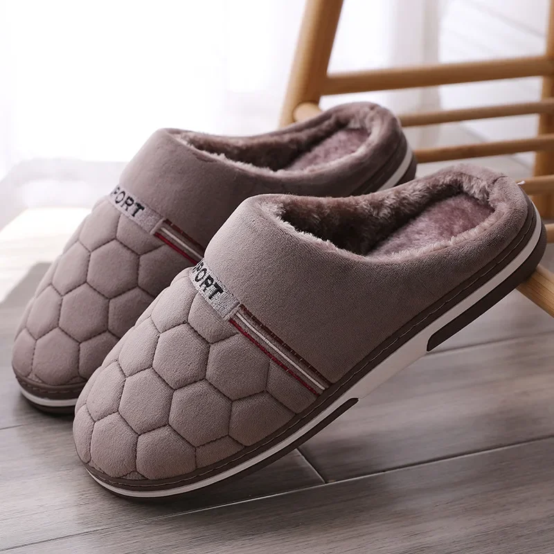 Size 47-50 Big Size Slippers Autumn Winter Men\'s Cotton Slippers Extra Large Size Home Cotton Shoes Warm Men Slippers Shoes