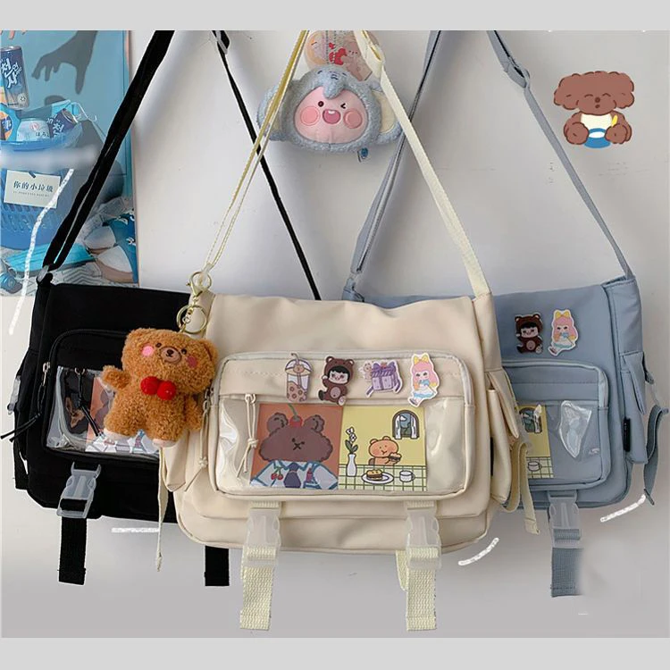 Kawaii Itabag im japanischen Stil für Puppen, große Handtaschen, neue Nylon-Schultaschen für Mädchen im Teenageralter, Umhängetasche, JK-Umhängetasche – Detail 6