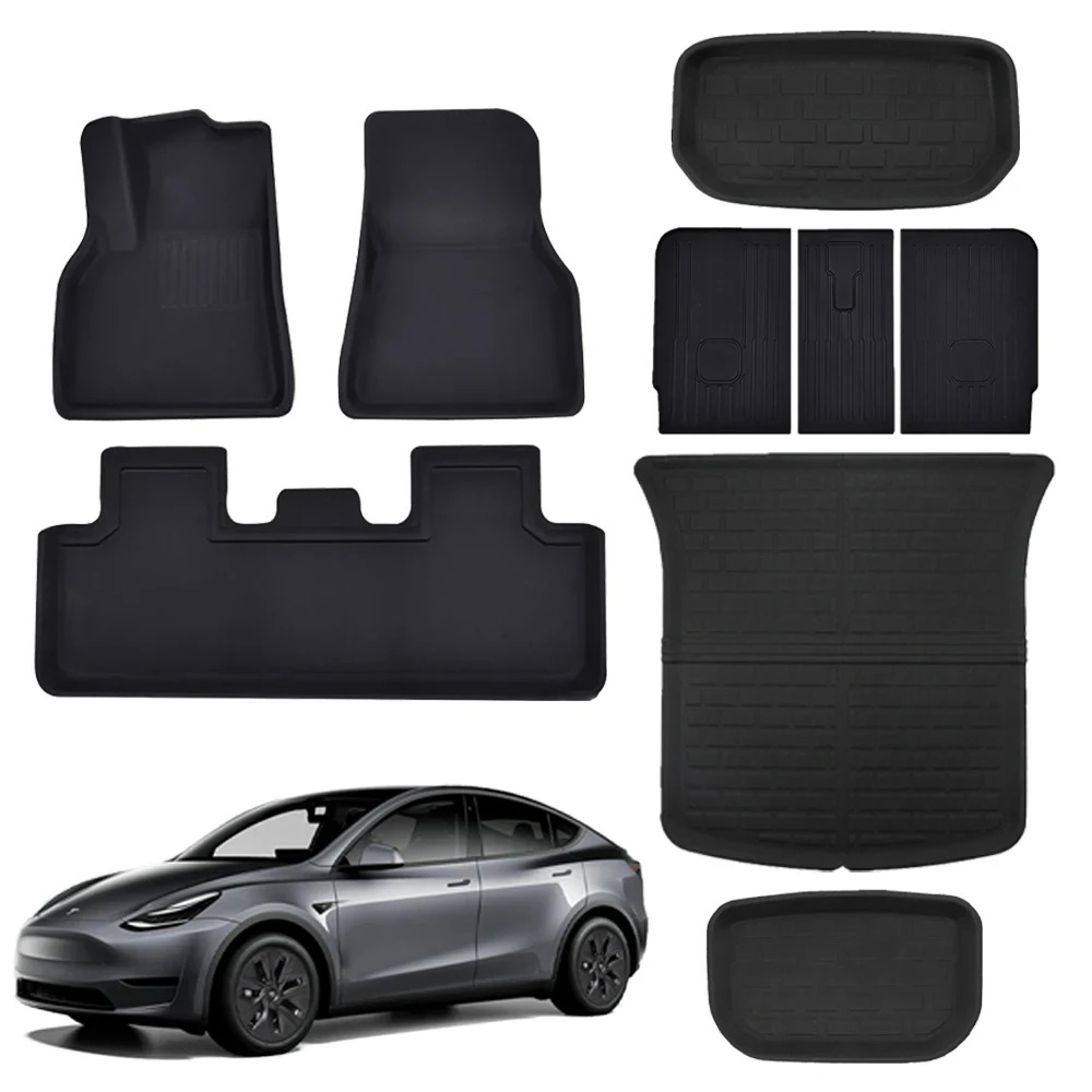 

Floor Mats for Tesla Model Y 2023 2024 Model 3 Highland Left Right Driving All Weather Waterproof Trunk Cargo Liner Accessories