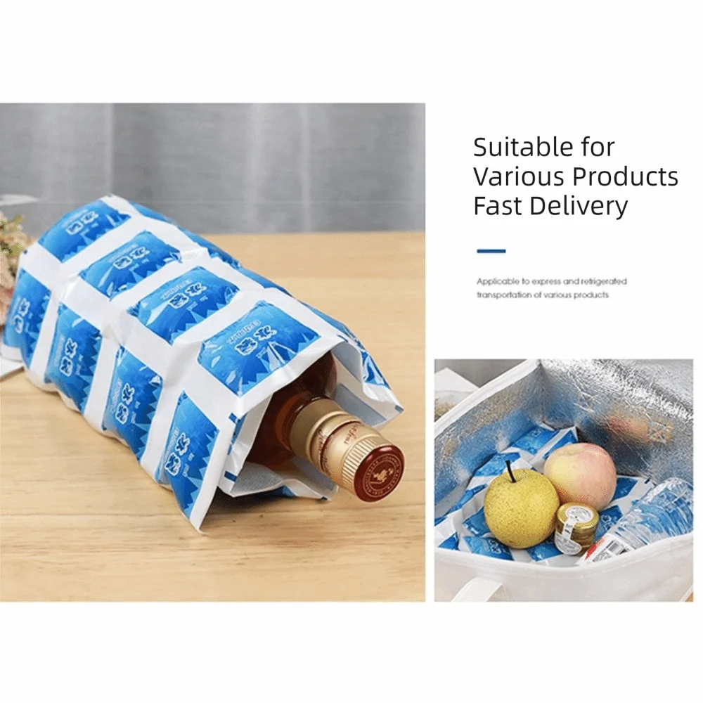 10Pcs Durable Self-Absorbing Reusable Ice Pack Leakproof Long-Lasting Cold Gel Ice Pack Cuttable Food Freshness Ice Pack