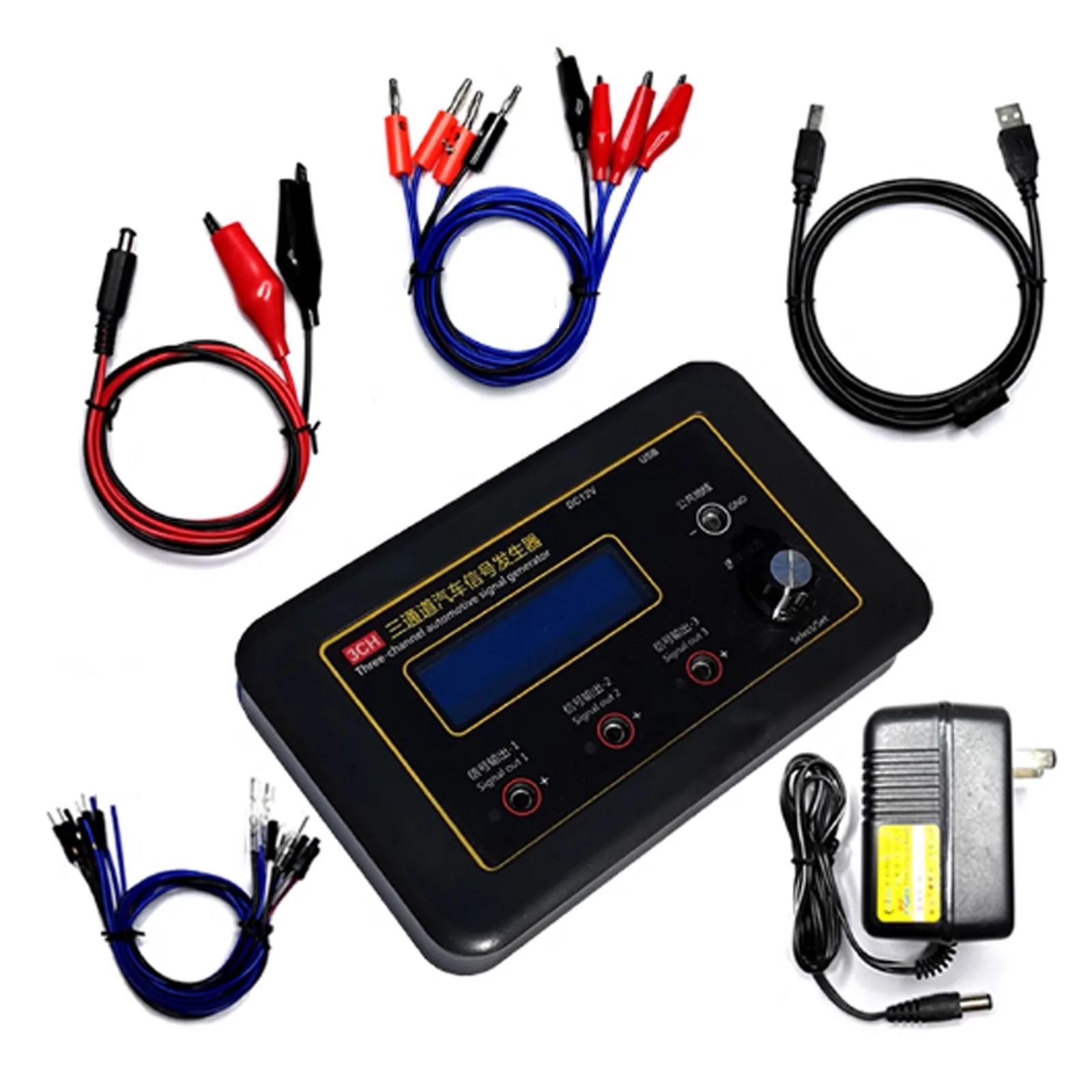 

3 Channel Signal Generator, Automotive ECU Computer Maintenance Crankshaft Camshaft Sensor Signal Simulator