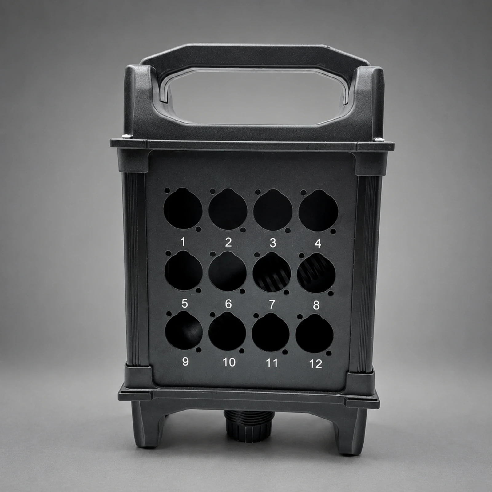 Portable Stage Audio Junction Box Rigid 12-Port Audio Stage Box Numbered for Sound Engineers, Live Performances, Rehearsals