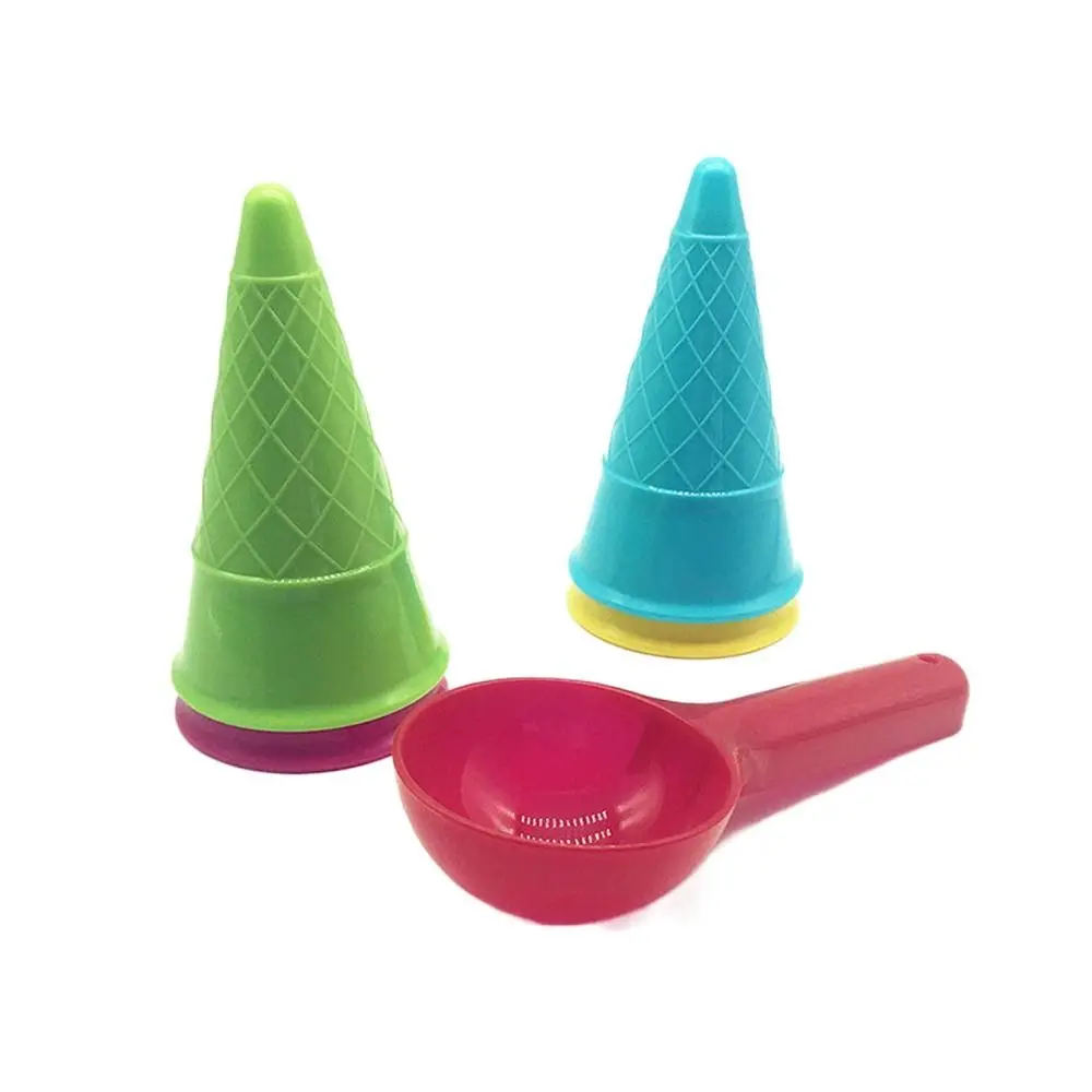 Ensemble de jouets de sable de maison de jeu en plein air, jeu de plage créatif, modèle de cône de crème glacée, 5 pièces