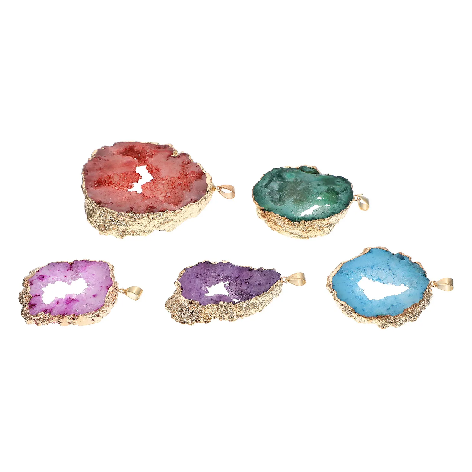 

5pcs Agate Pendant Jewelry Charms Natural Stone Jewelry Making Charms DIY Accessories Decorations Craft Projects