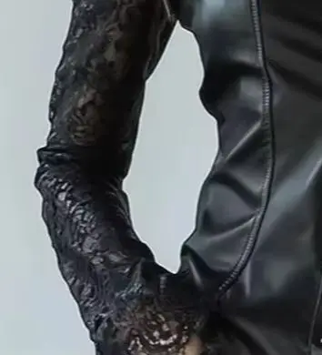 

Женская блузка с кружевными вставками, длинными рукавами и круглым вырезом, облегающая, в стиле ретро, элегантная, модная, универсальная, весенне-летняя.