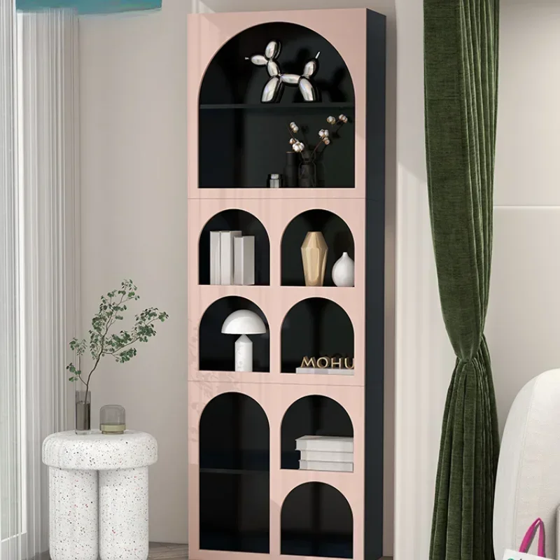 

Arched bookcase, living room light luxury free combination cherry blossom powder entrance