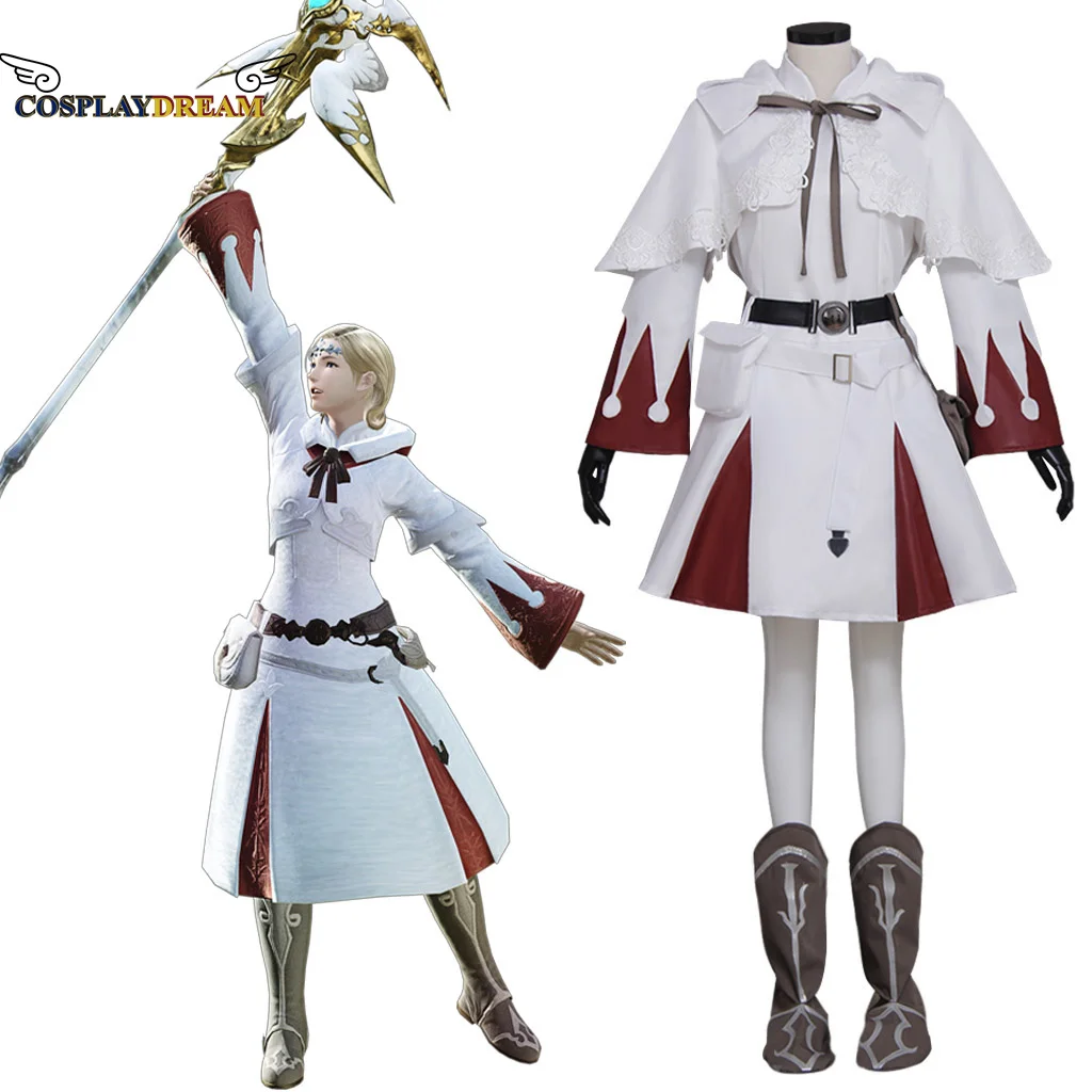 

Game Final Cosplay Fantasy XIV 14 White Mage Cosplay Costume Halloween Adult Female Mage Cosplay Set