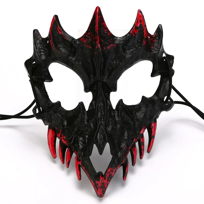Maska Krwi Pół Twarzy Męska Smok Tygrys Wilk Maska Horror Boże Narodzenie Halloween Kostium Rekwizyty Zwierzę Szkielet Maska Impreza Cosplay Rekwizyt