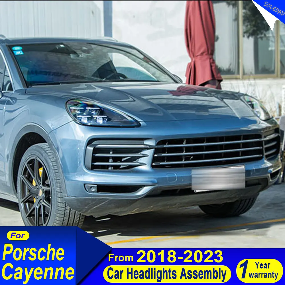 A pair Car Headlights For Porsche Cayenne 9Y0 2018 2019 2020 2021 2022 2023 Headlamps Car Lamps Upgrade 2024 Style Plug and Play