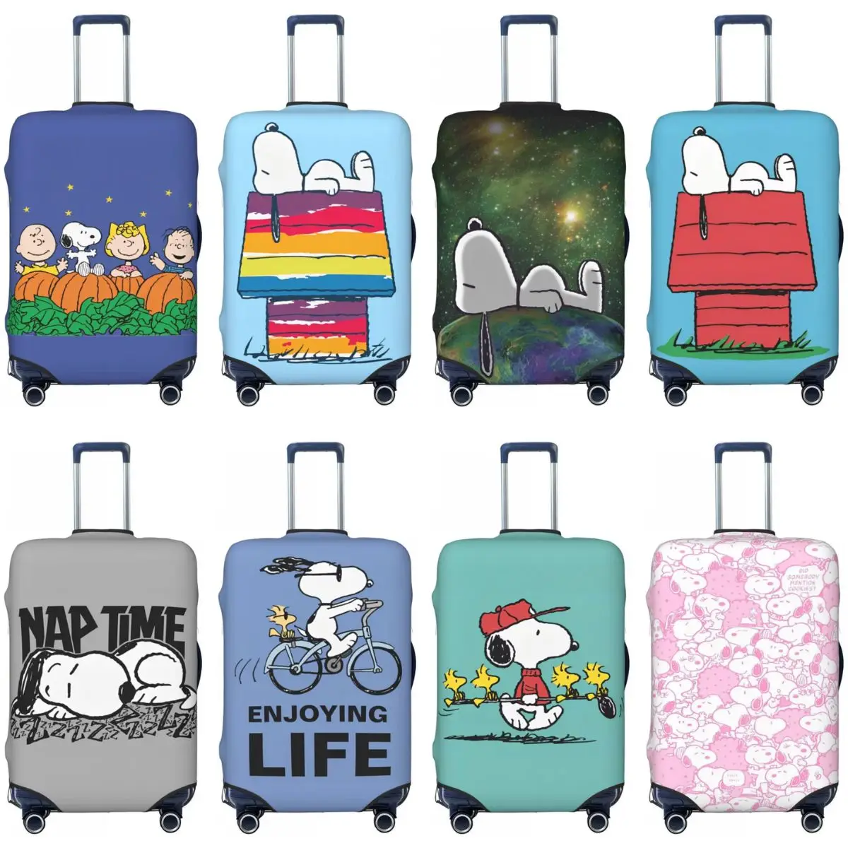 It\'s The Great Pumpkin Suitcase Cover Snoopy Cartoon Anime Print Flight Useful Luggage Supplies Business Protector