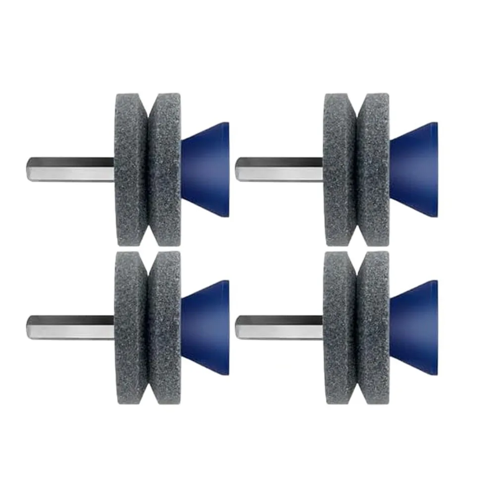  4pcs Lawn Mower Sharpener Kit Ouble Layer Corundum Mower Blade Sharpener Lawnmower Blade Sharpener For Power Hand Drill