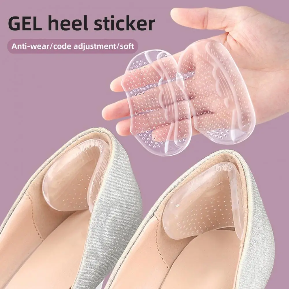 

1 Pair Gel Heel Pad Self-adhesive Non-slip Foot Pain Relief Blister Prevention Loose Shoes High Heel Grip Cushion Liner Insert