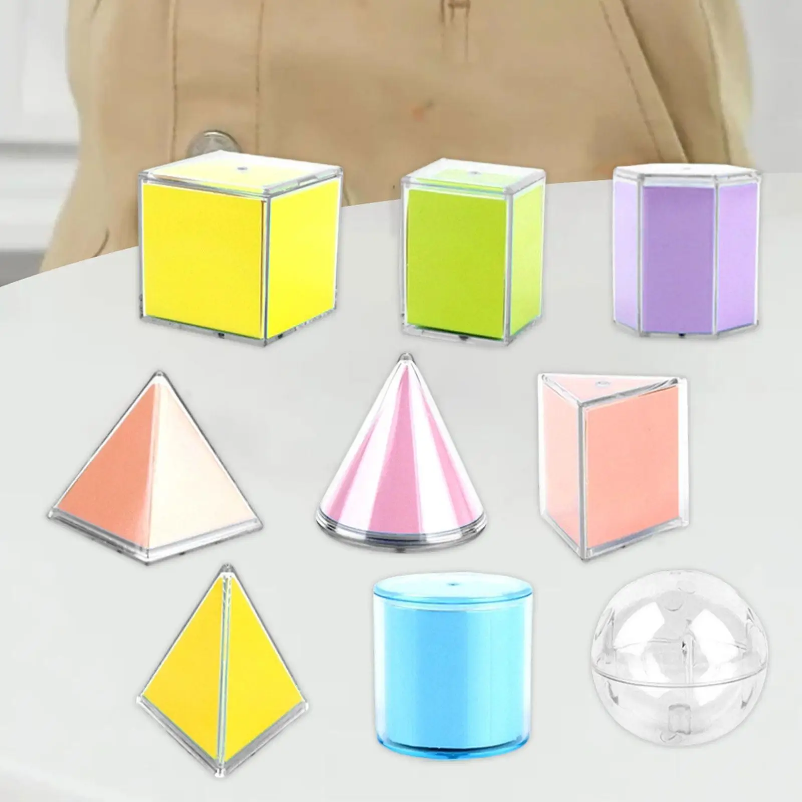 教室の子供向けの折りたたみ幾何学的形状 3D 幾何学的立体 9 個