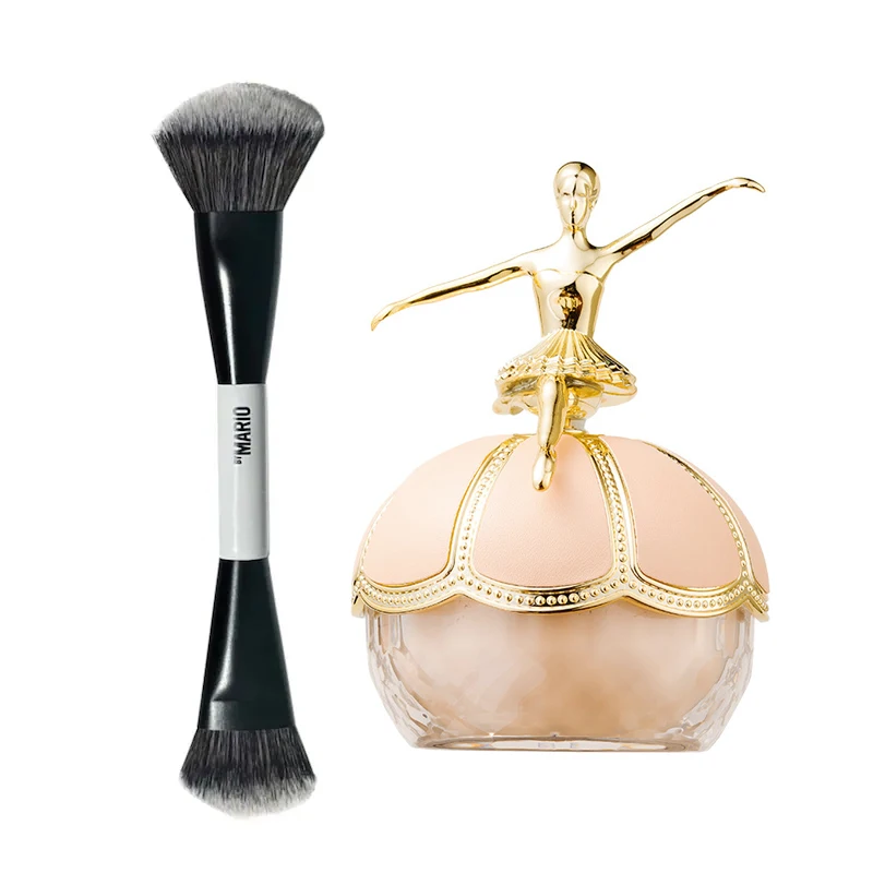 Mack Andy-polvo fijador y cepillo F4, juego de Maquillaje facial, Base de control de aceite, corrector, maquillaje, contorno de ojos, corrección de ojeras