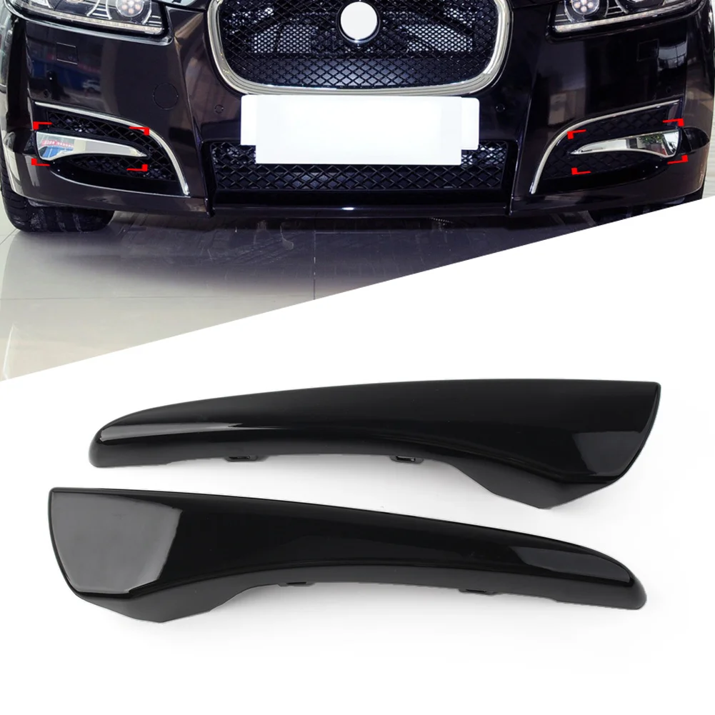 Left/Right Auto Front Bumper Insert Lower Molding Trim For Jaguar XF 2012-2015 C2Z20503 C2Z20499 Glossy Balck Car Accessories