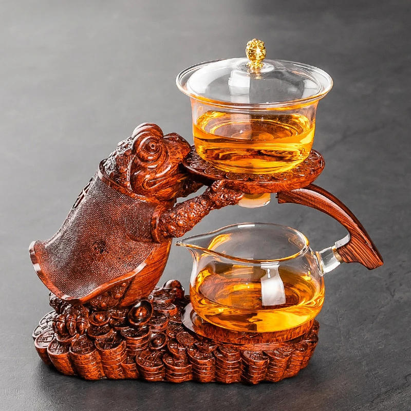 Automatic Teapot Tea Infuser Magnetic Water Diversion Heat-resistant Kungfu Tea Drinking Creative  GlassTea Set