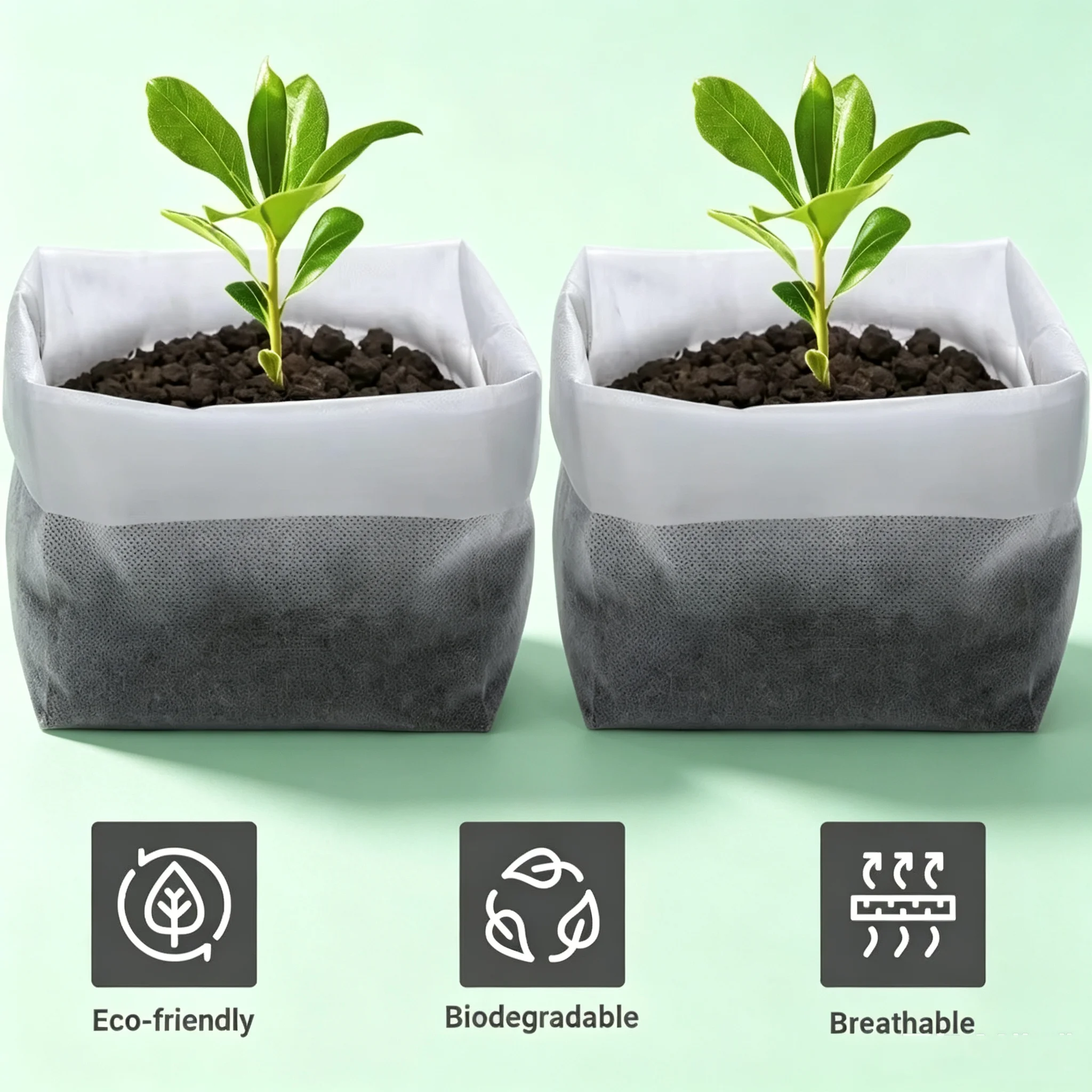 Water Permeable Breathable Non Woven Fabric Plant Grow Bags Reusable Seed Starting Containers For Vegetable Flower Seedling Cult view 6