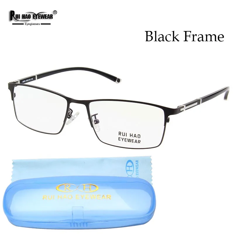 

Eyeglasses Frame Men Rui Hao Eyewear Brand Rectangle Full Glasses Frame Stainless Steel Optical Spectacles TR90 Temple 3009