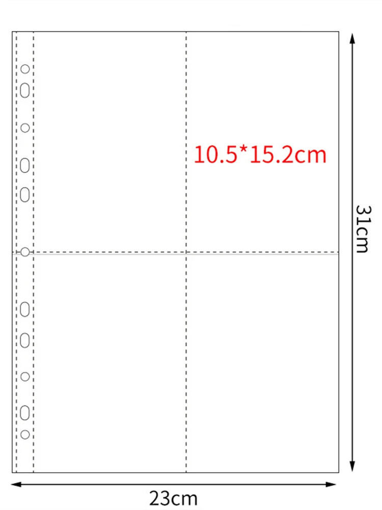 11-Loch A4 Bindereinlagen 10er-Pack Multi-Gitter für Foto Karten Postkarten Münzsammlung Scrapbook Album