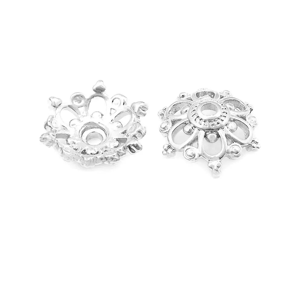 18K Goldfarbene Messing-Blumenperlenkappen Hochwertige DIY-Schmuckherstellungszubehör Halsketten- und Ohrring-Accessoires für Frauen – Detail 18