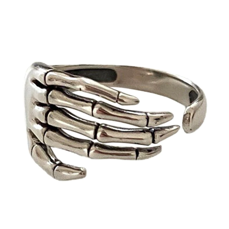 Trend Punk Rock for Creative Skeleton Hand Loop Party Jewelry Finger Ring for Gi