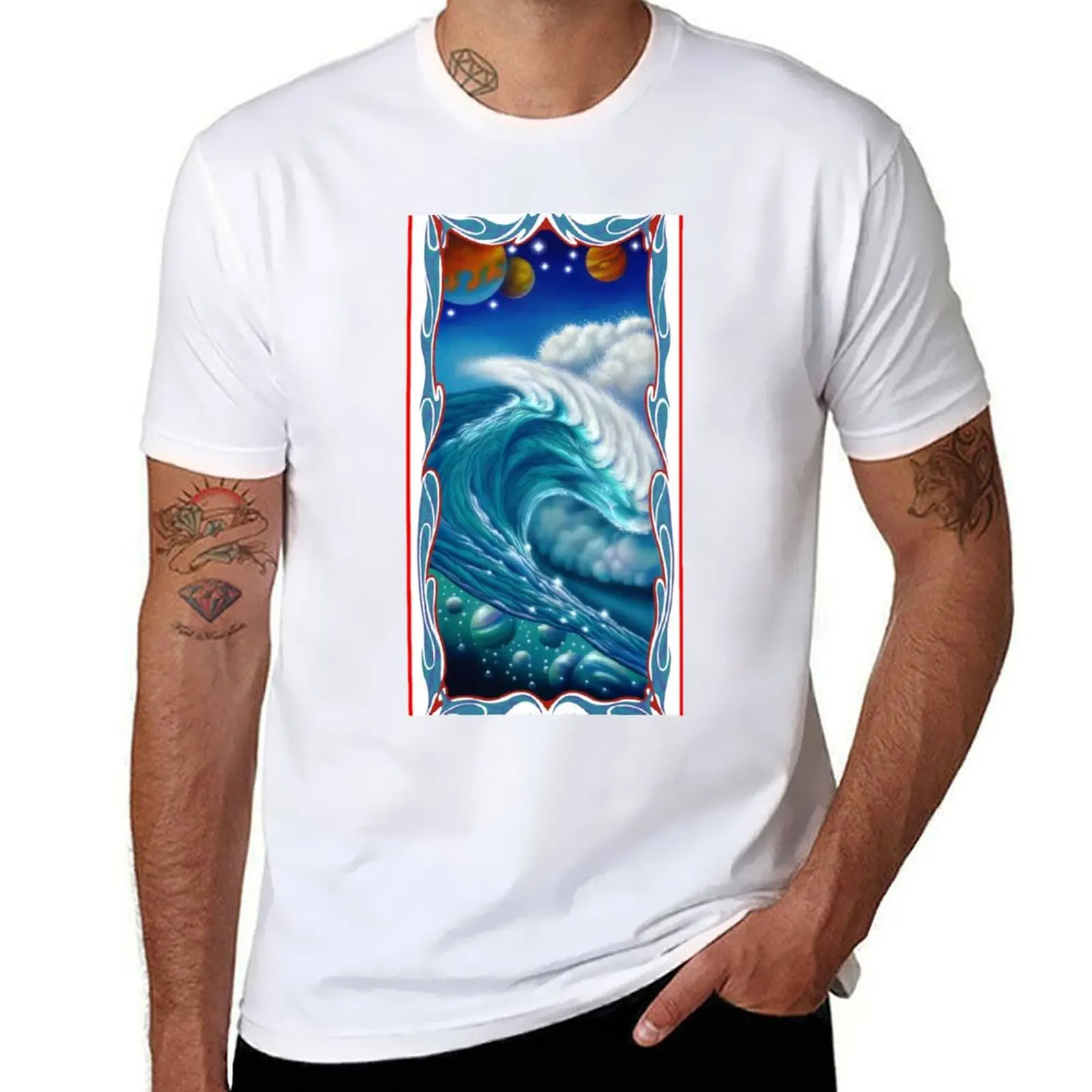 

Cherries Wave T-Shirt t shirts for man graphic tees t shirt man cotton T-Shirt