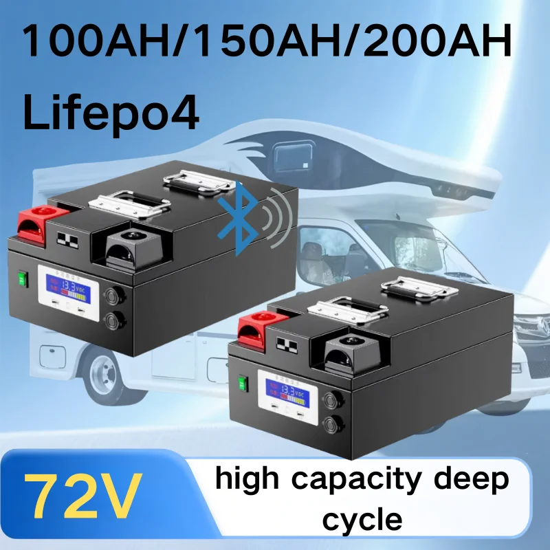 

72V 100Ah 150Ah 200AH LifePo4 литиевая батарея, тележка для гольфа, поддержка Bluetooth электромобиля + зарядное устройство