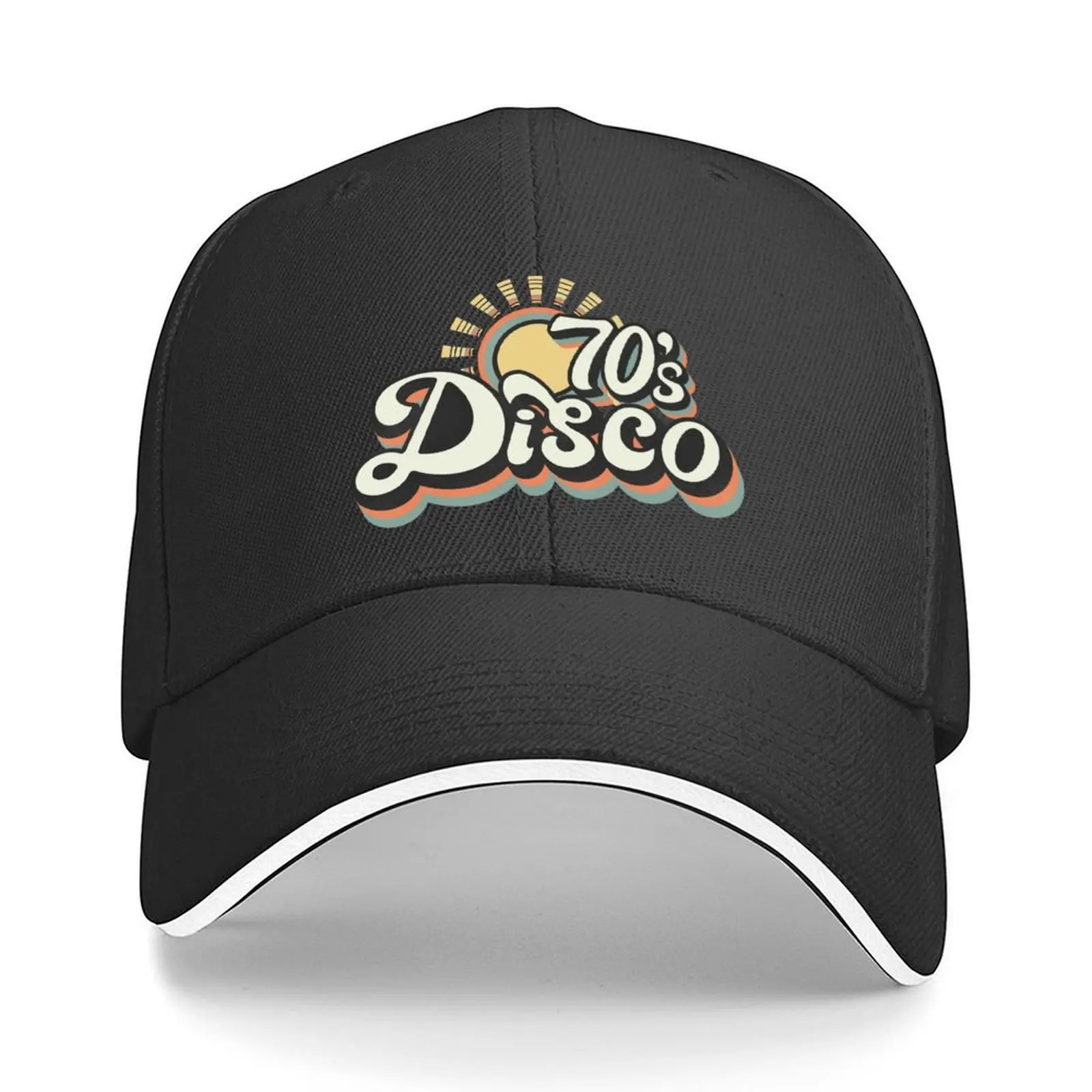 

Retro 70s Vintage Disco Summer Typography Baseball Cap men's big size hat Sun Cap Dropshipping Hip Hop Women Caps Men's