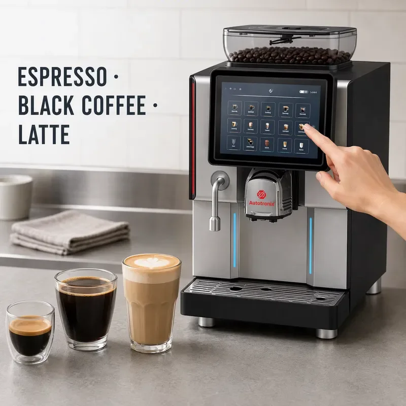 Super Automatic Coffee Machine Double Boiler Metal Casing Smart App Control Auto Cleaning Commercial Grade For Hotel Use