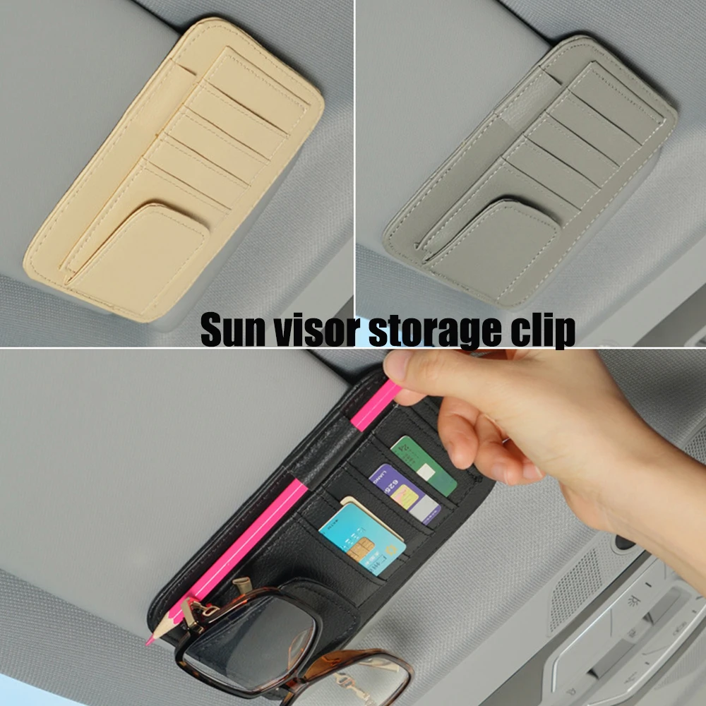 

Car Sun Visor Organizer Multi-Pocket Auto Card Holder Storage Glasses Clip Sunshade Baginterior Accessories Sunglasses