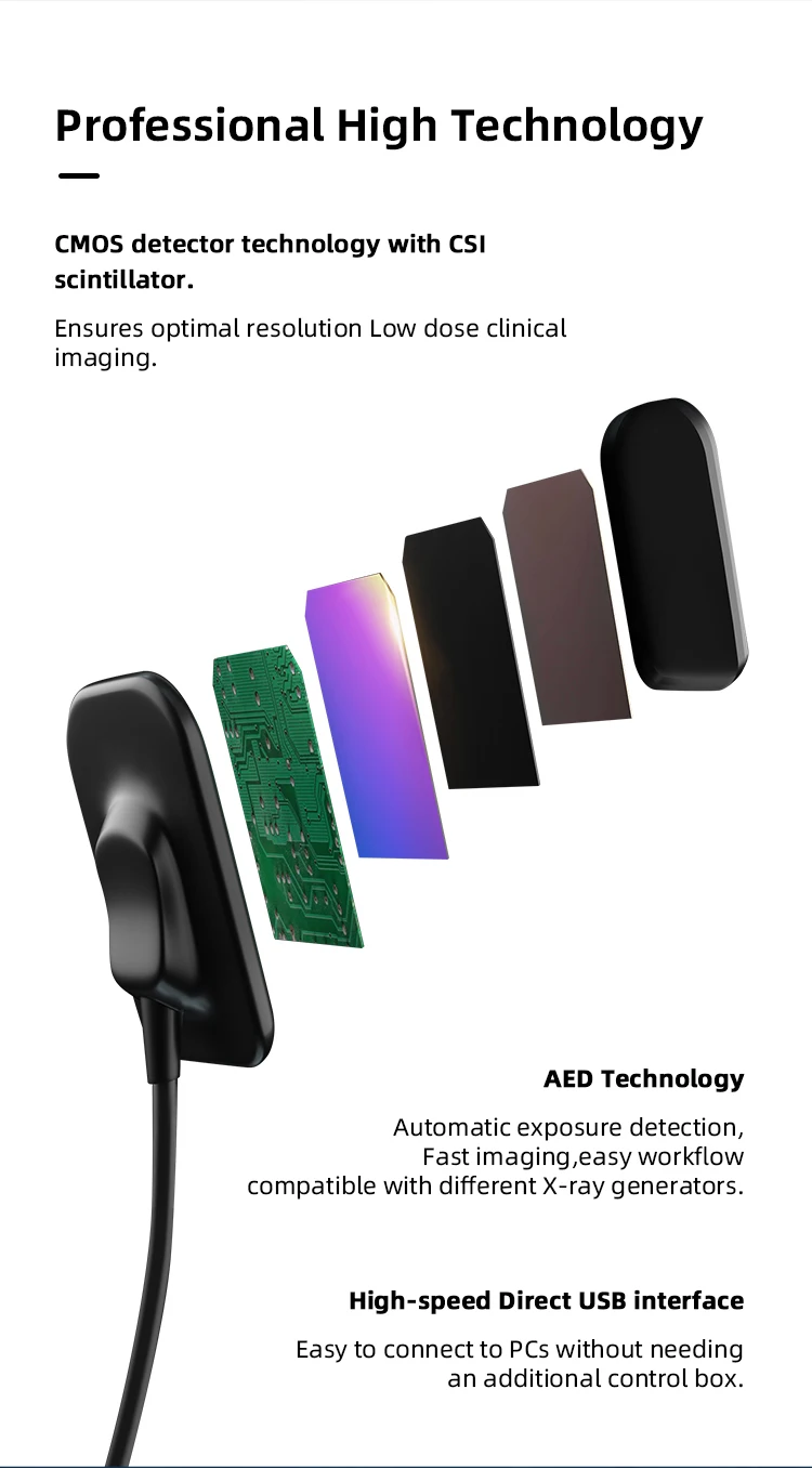 AZDENT Dental-Röntgensensor, digitales intraorales System, HD-Bild-Radiovisiograph, Röntgen-Positionierungs- und Bildgebungssystem für die Zahnmedizin – Detail 3